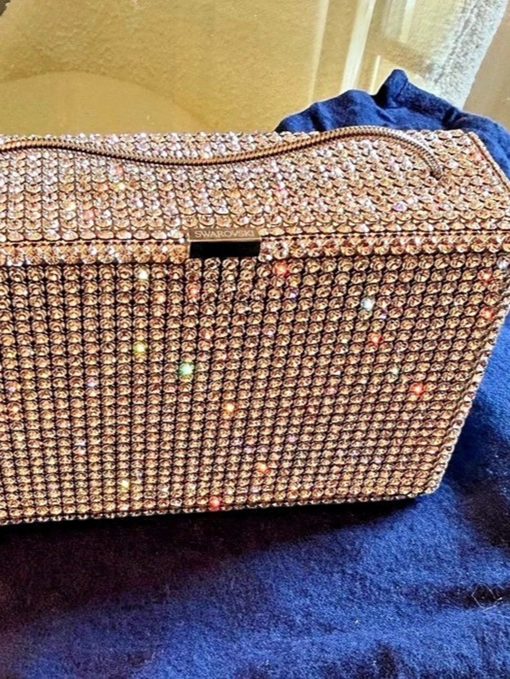 Swarovski Crosby Crystal Clutch in Silver & Pink NWT